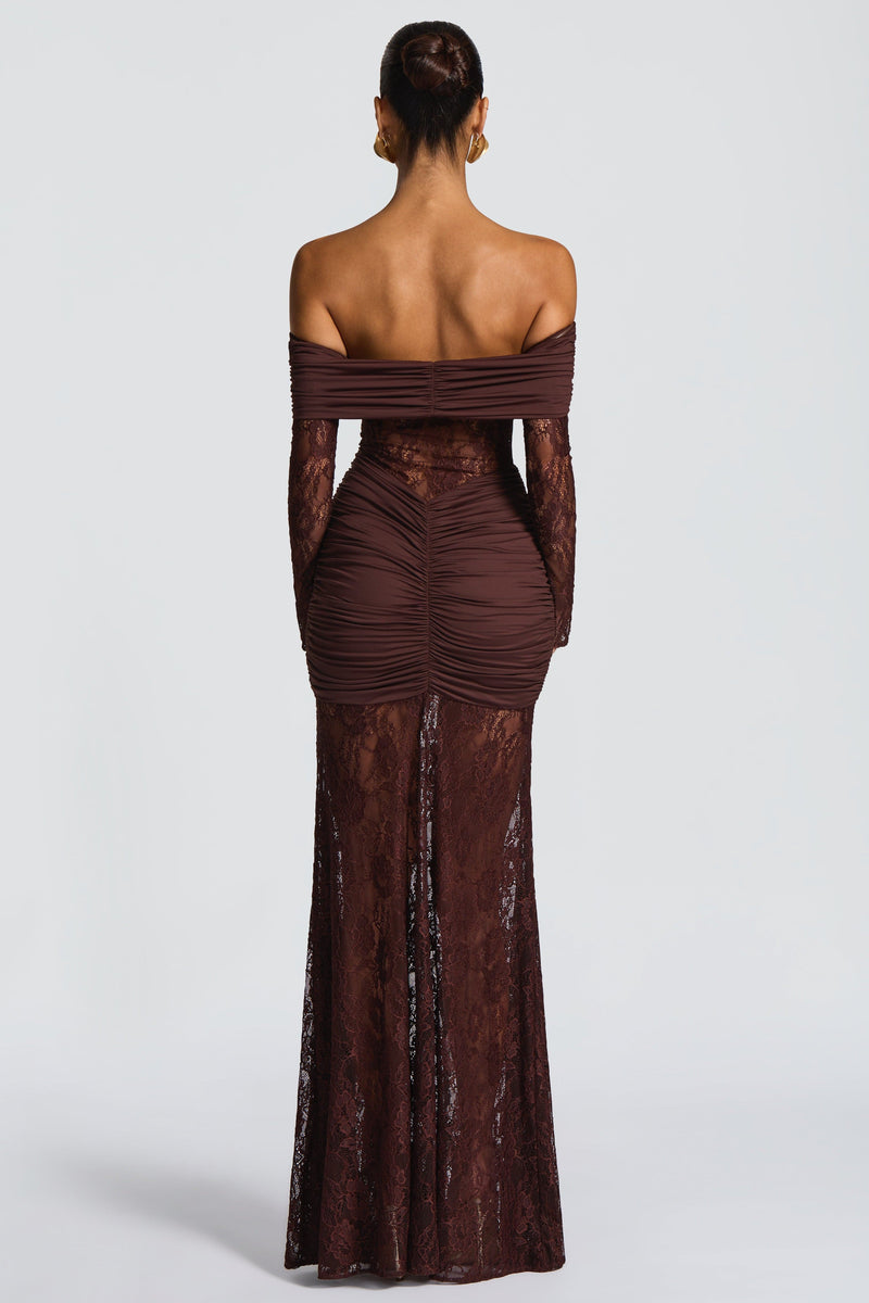 THE MOONFIRE MAXI DRESS - CHOCOLATE BROWN
