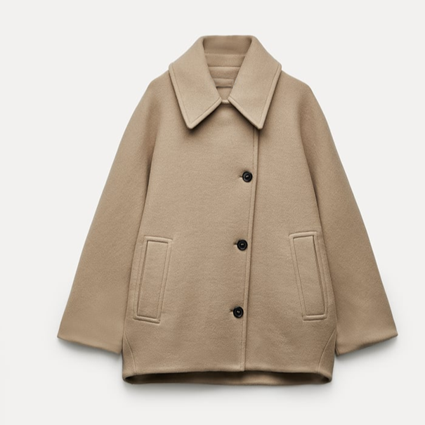 Lainey Manteau Femme – Manteau Oversize en Laine Élégant & Confortable pour Hiver