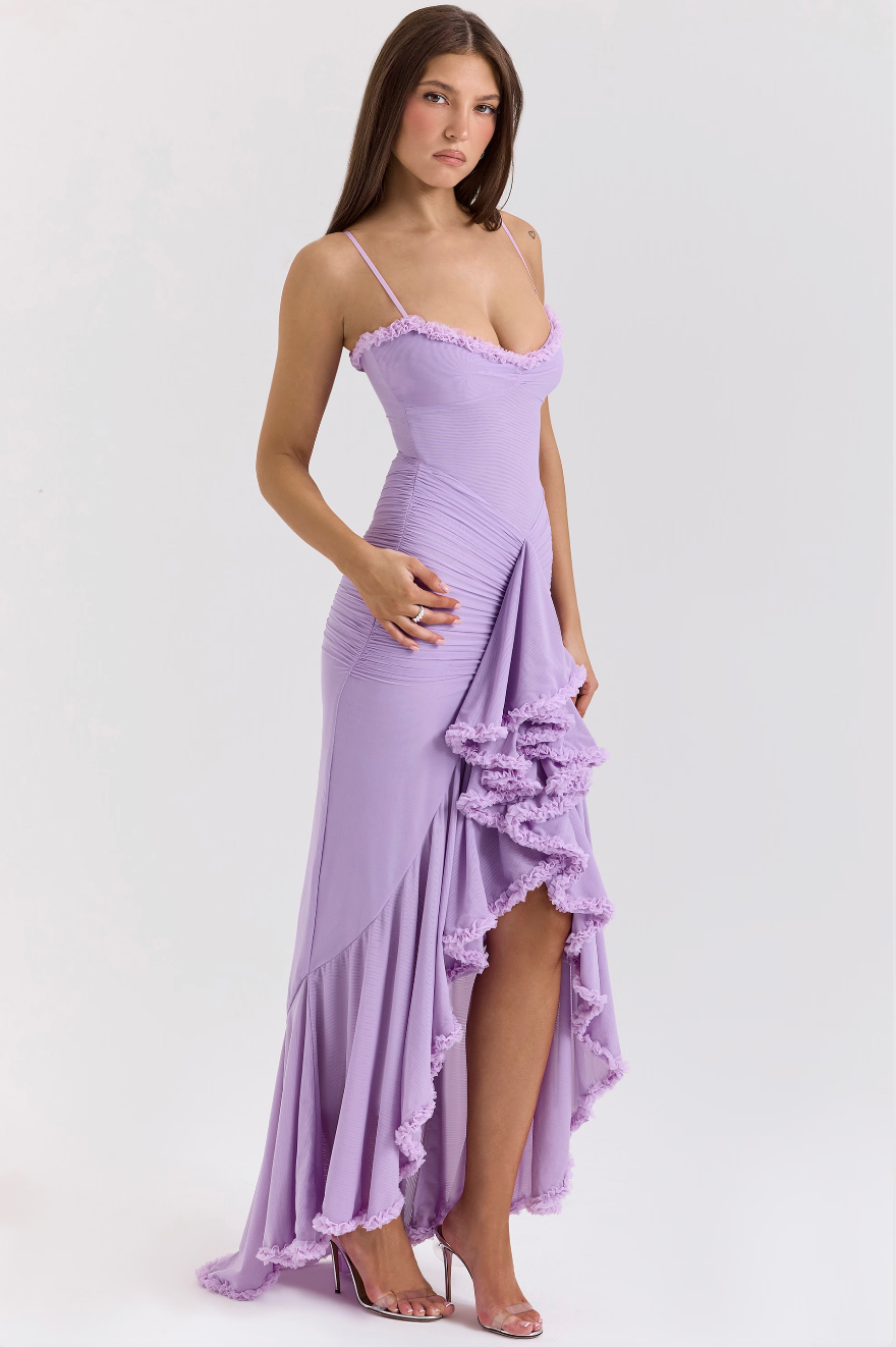 Serena Avondjurk – Ruffles en Sweetheart Halslijn 2