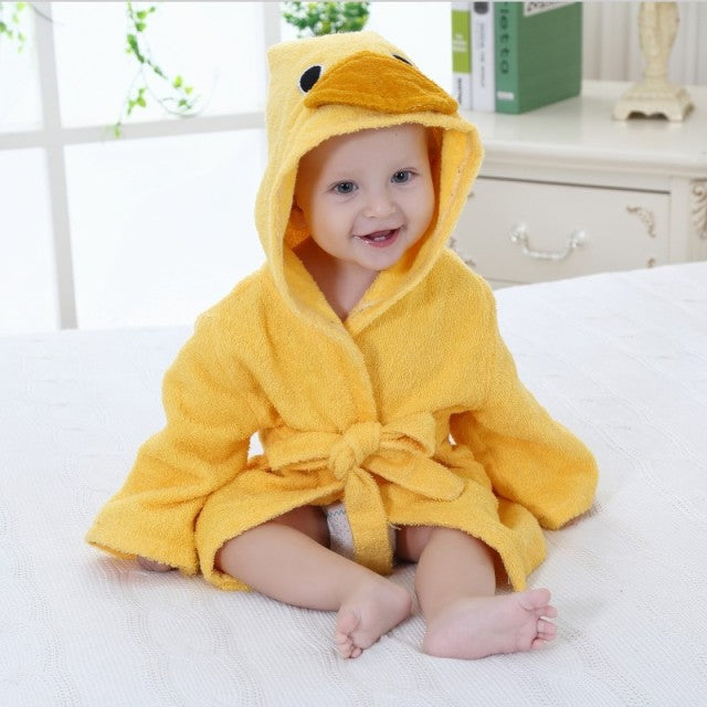 Soft Baby Animal Bathrobe - AnimalHug-Duck-0-1 Year-Nora Luxe