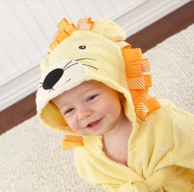 Soft Baby Animal Bathrobe - AnimalHug-Lion-0-1 Year-Nora Luxe