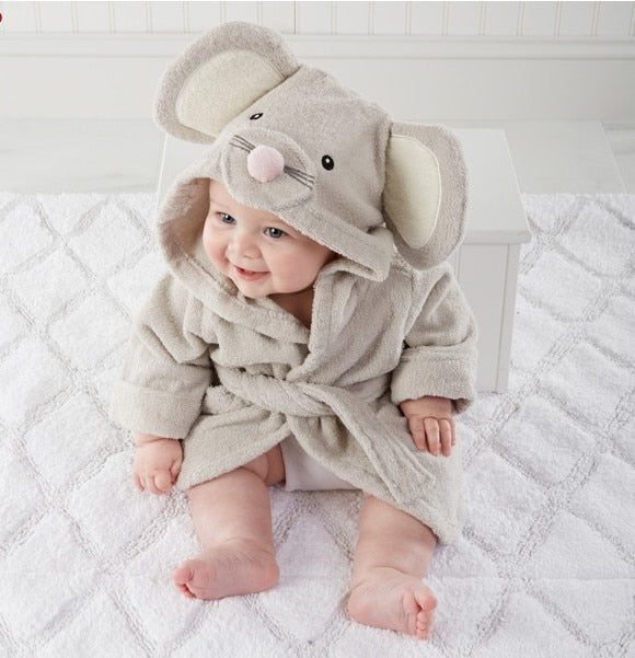 Soft Baby Animal Bathrobe - AnimalHug-Mouse-0-1 Year-Nora Luxe