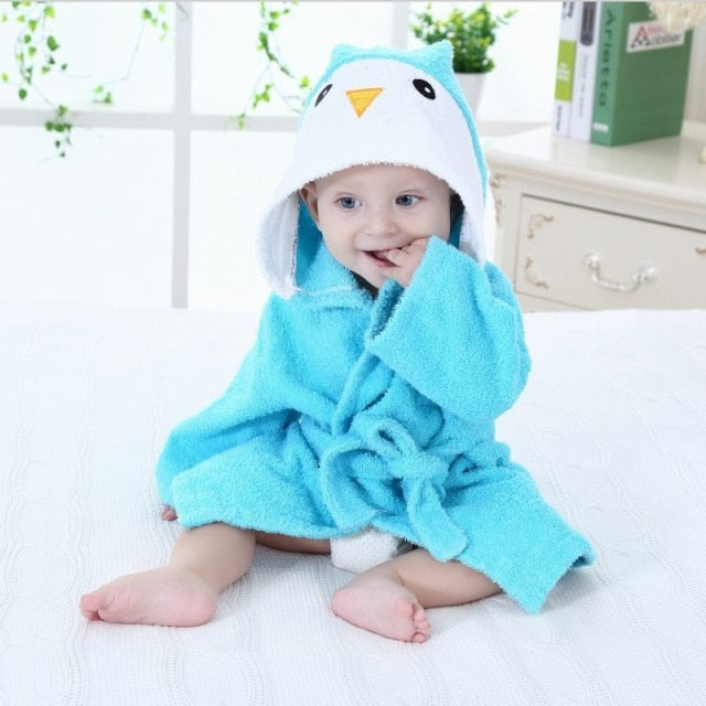 Soft Baby Animal Bathrobe - AnimalHug-Penguin-0-1 Year-Nora Luxe