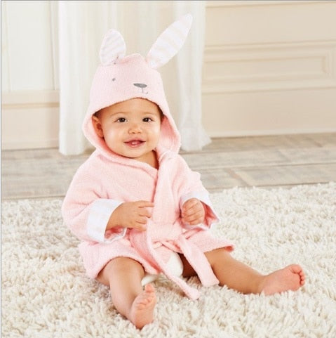 Soft Baby Animal Bathrobe - AnimalHug-Pink Bunny-0-1 Year-Nora Luxe