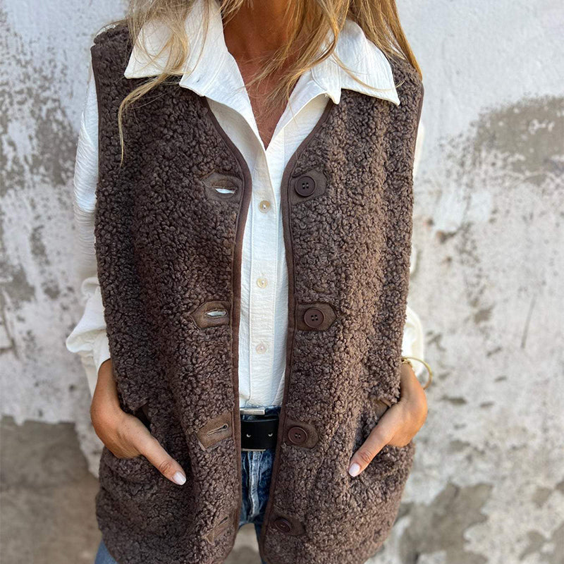 Alexia | Button-down Short Warm Vest