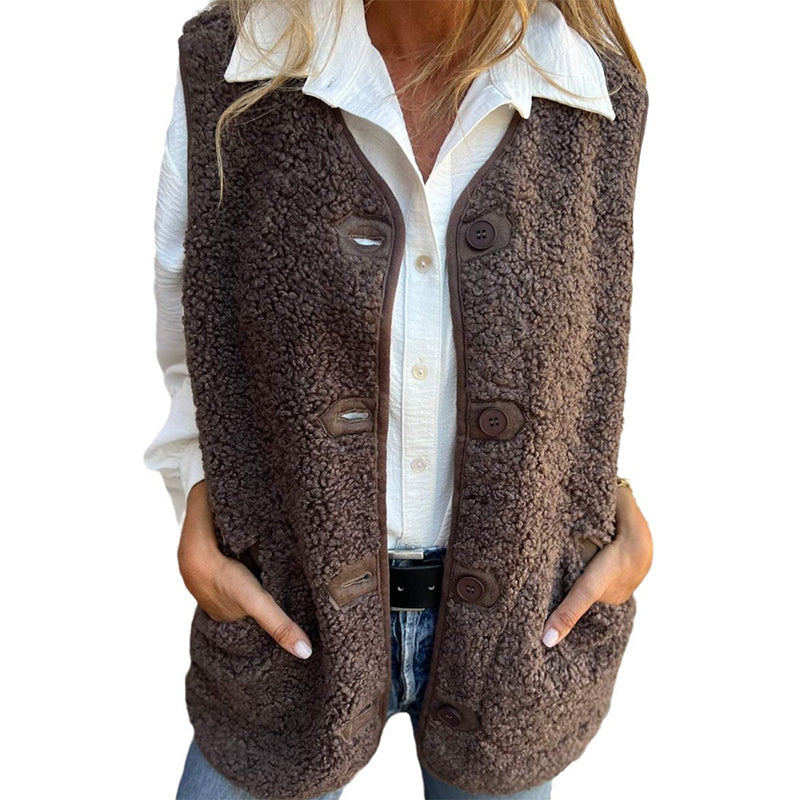 Alexia | Button-down Short Warm Vest