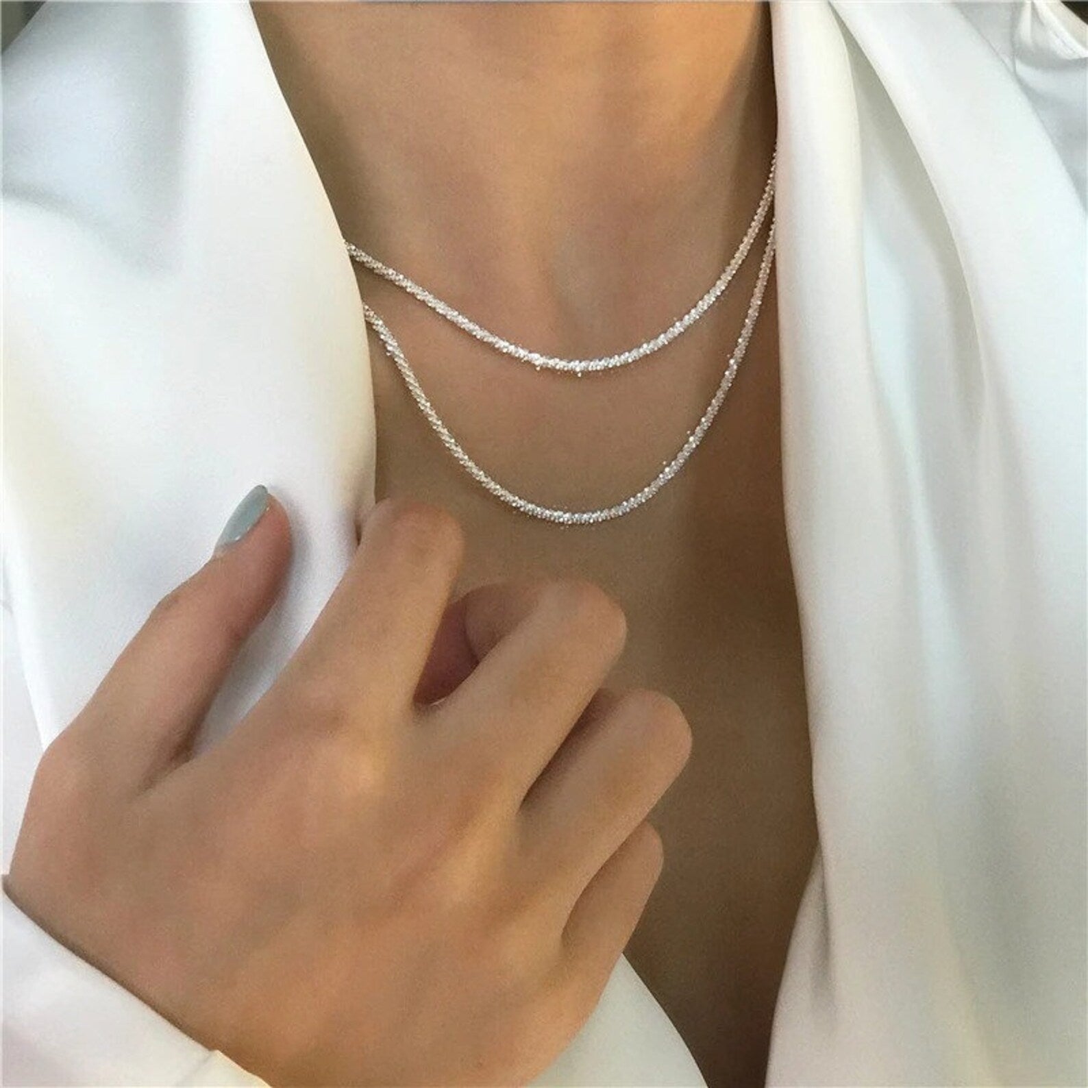 Starlight Necklace Silver Set | Elegant Jewellery-Nora Luxe