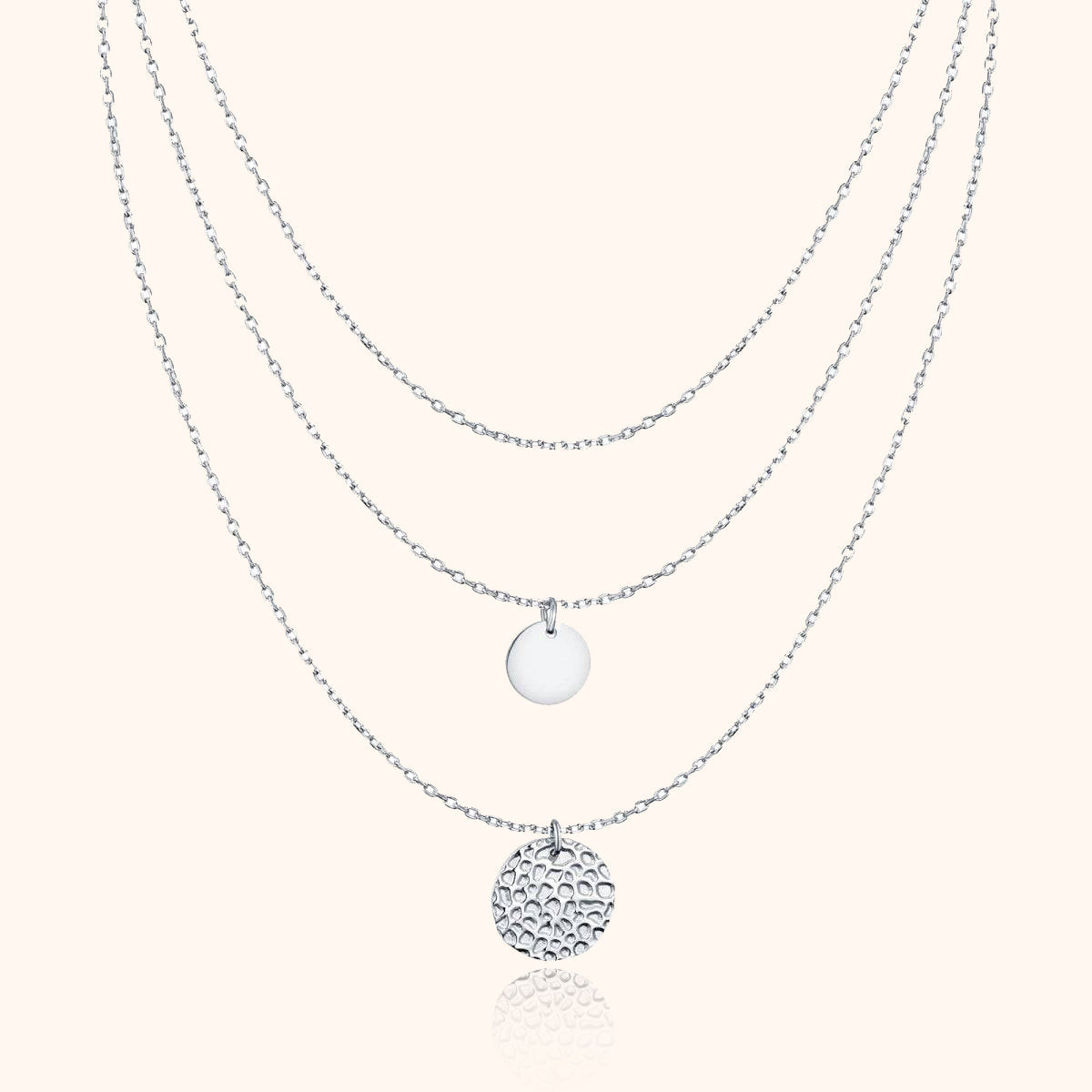 Stylish Layered Necklace - Aurora-Silver-Nora Luxe