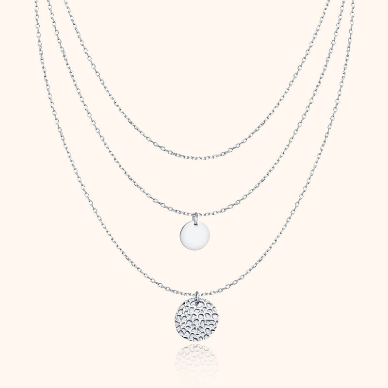 Stylish Layered Necklace - Aurora-Silver-Nora Luxe