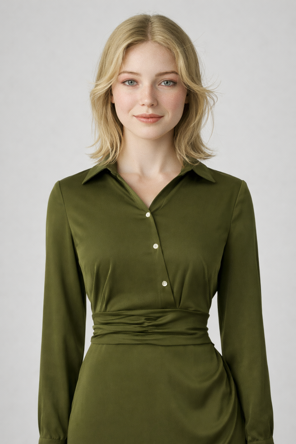 Elegant und Bequeme Lange Maxikleid aus Grüner Mischbaumwolle Damen