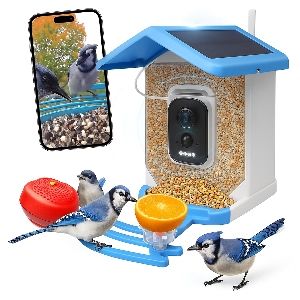 SolarNest Cam - Slimme Vogelvoeder met Camera – HD Nachtzicht, Wi-Fi & Zonne-energie