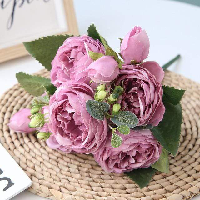 Colourful Peonies Artificial Flowers Decor