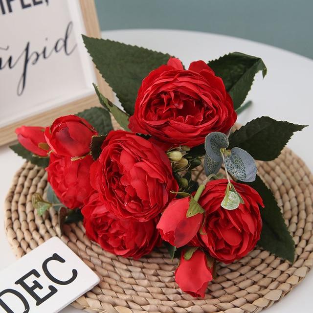 Colourful Peonies Artificial Flowers Decor