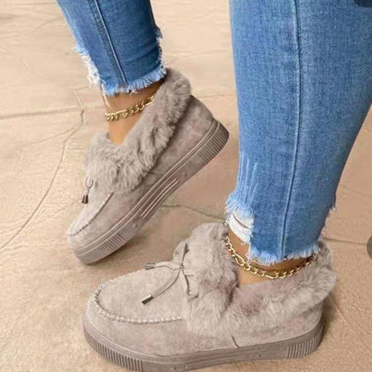 Esther Chaussons d’Hiver pour Femme – Toucher Suédine Doux avec Doublure Chaude en Fausse Fourrure & Semelle Antidérapante