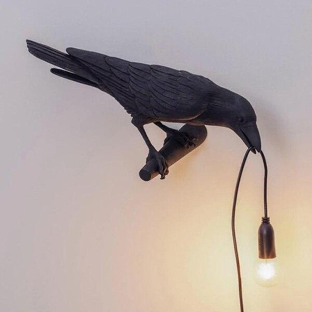 RoyaleGlow Nordic Crow Bird Lamp – Unique Wall & Table LED Light for Stylish Decor