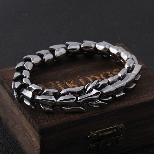 Bracciale vintage Ouroboros di Viking Acciaio - - 5.039 new_for_google - Concept Palermo