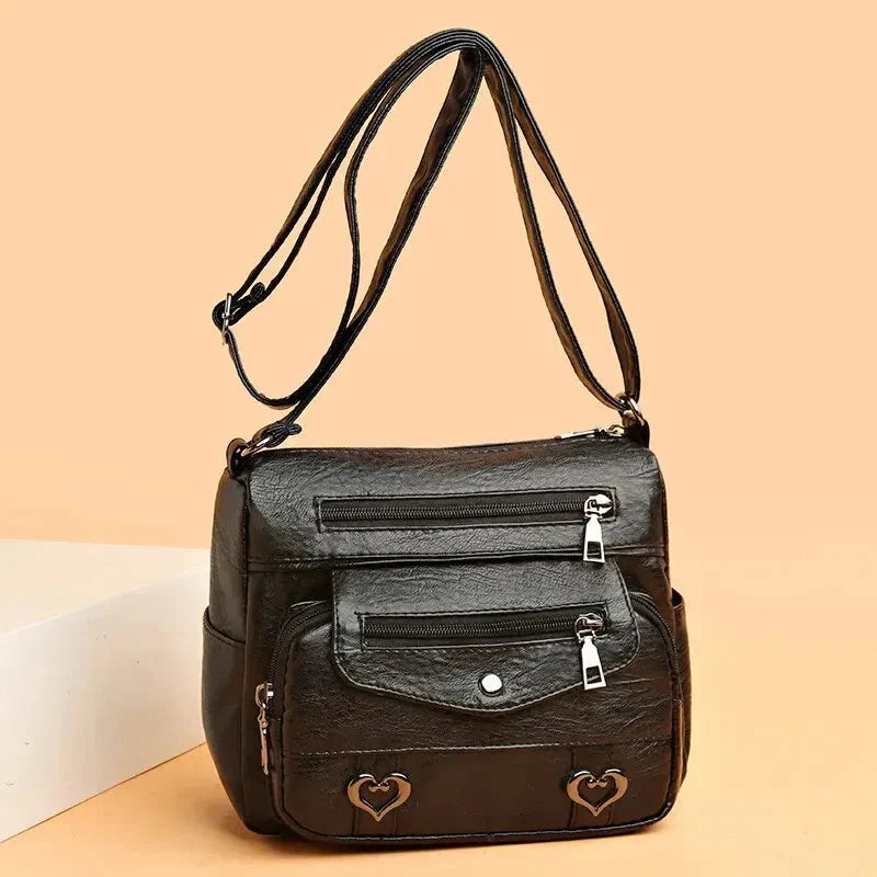 Sac Bandoulière Vintage Femme en Cuir Souple 'Love'