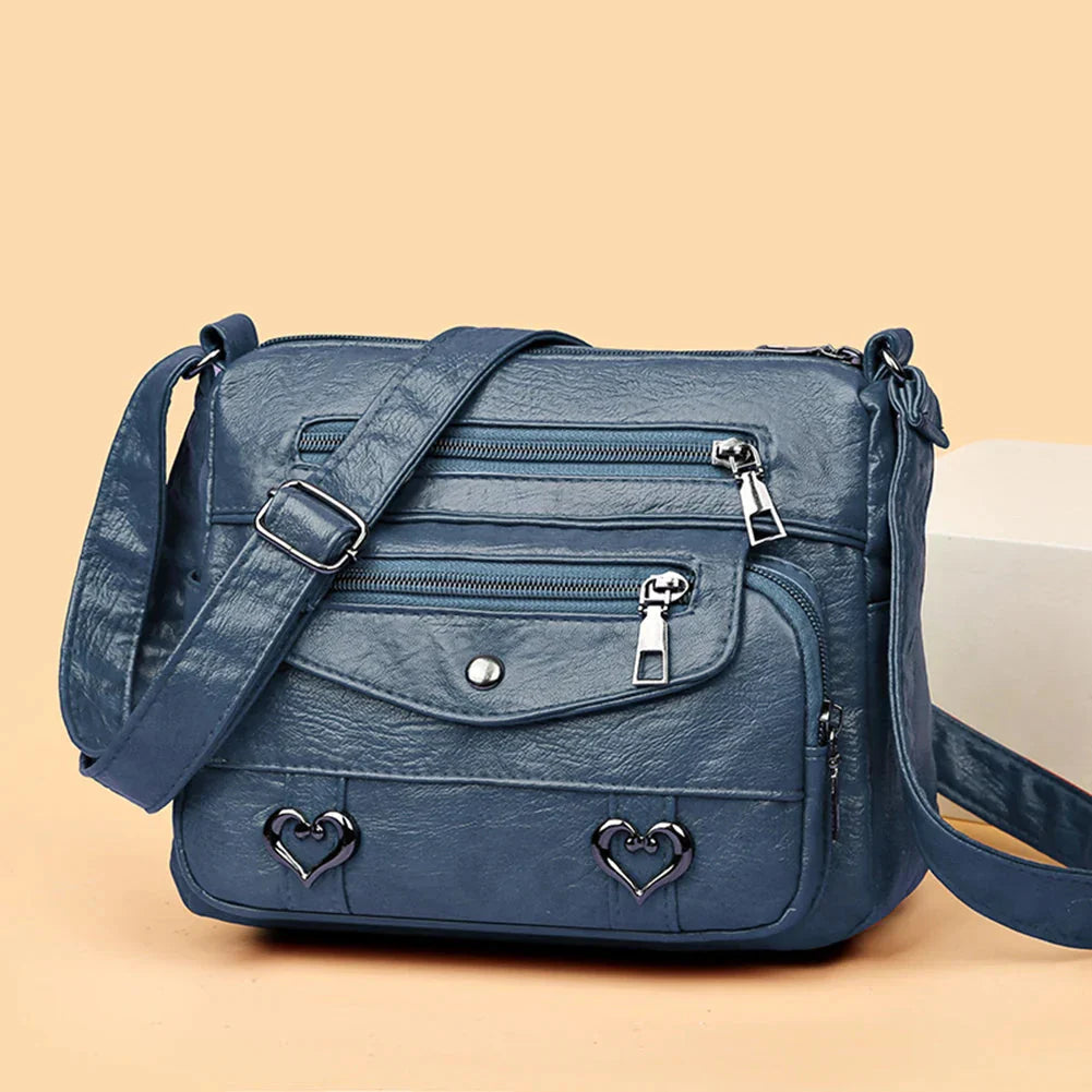Sac Bandoulière Vintage Femme en Cuir Souple 'Love'