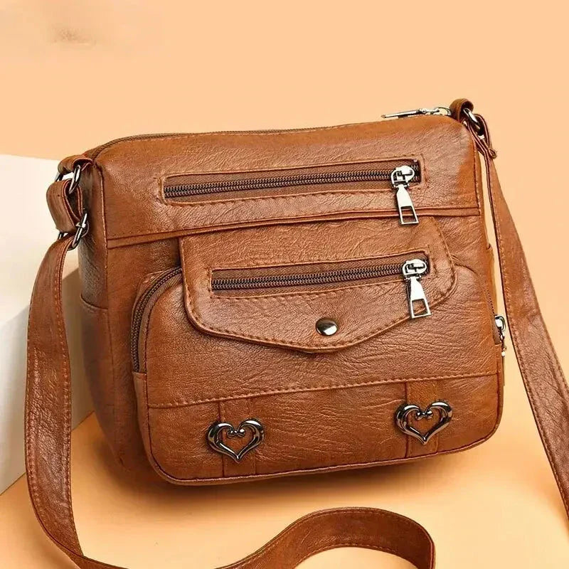 Sac Bandoulière Vintage Femme en Cuir Souple 'Love'