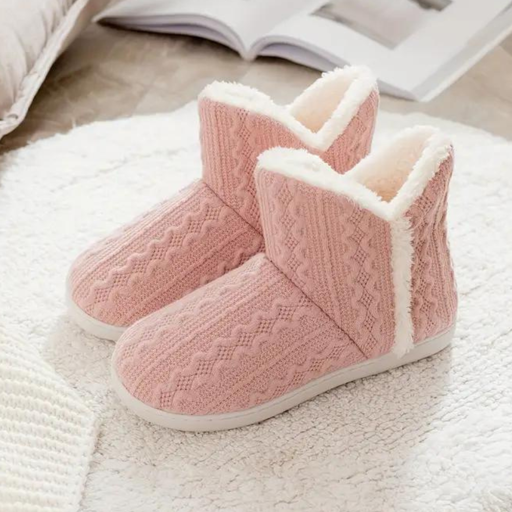 Warm and Soft Knitted Slippers for Women - Elodie-Pink-3-State of Style