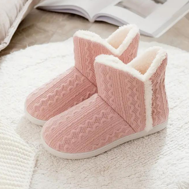 Warm and Soft Knitted Slippers for Women - Elodie-Pink-3-State of Style