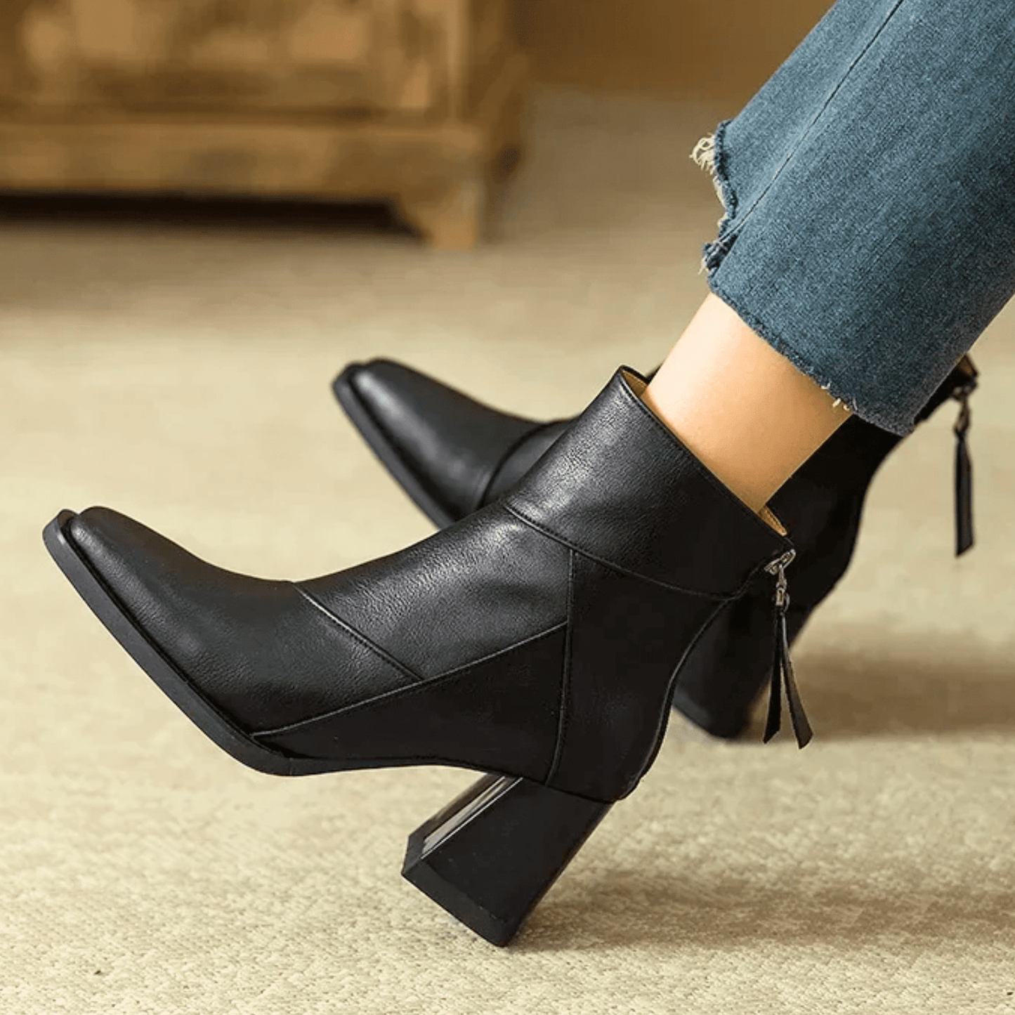 Einav - Botas Retro Con Tacón Grueso al Estilo Británico