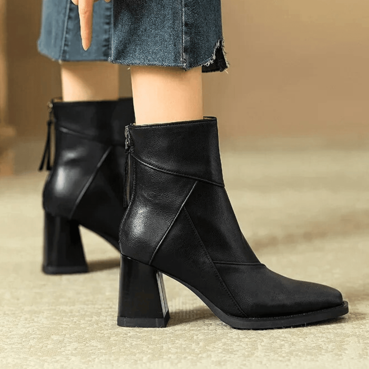 Einav - Botas Retro Con Tacón Grueso al Estilo Británico