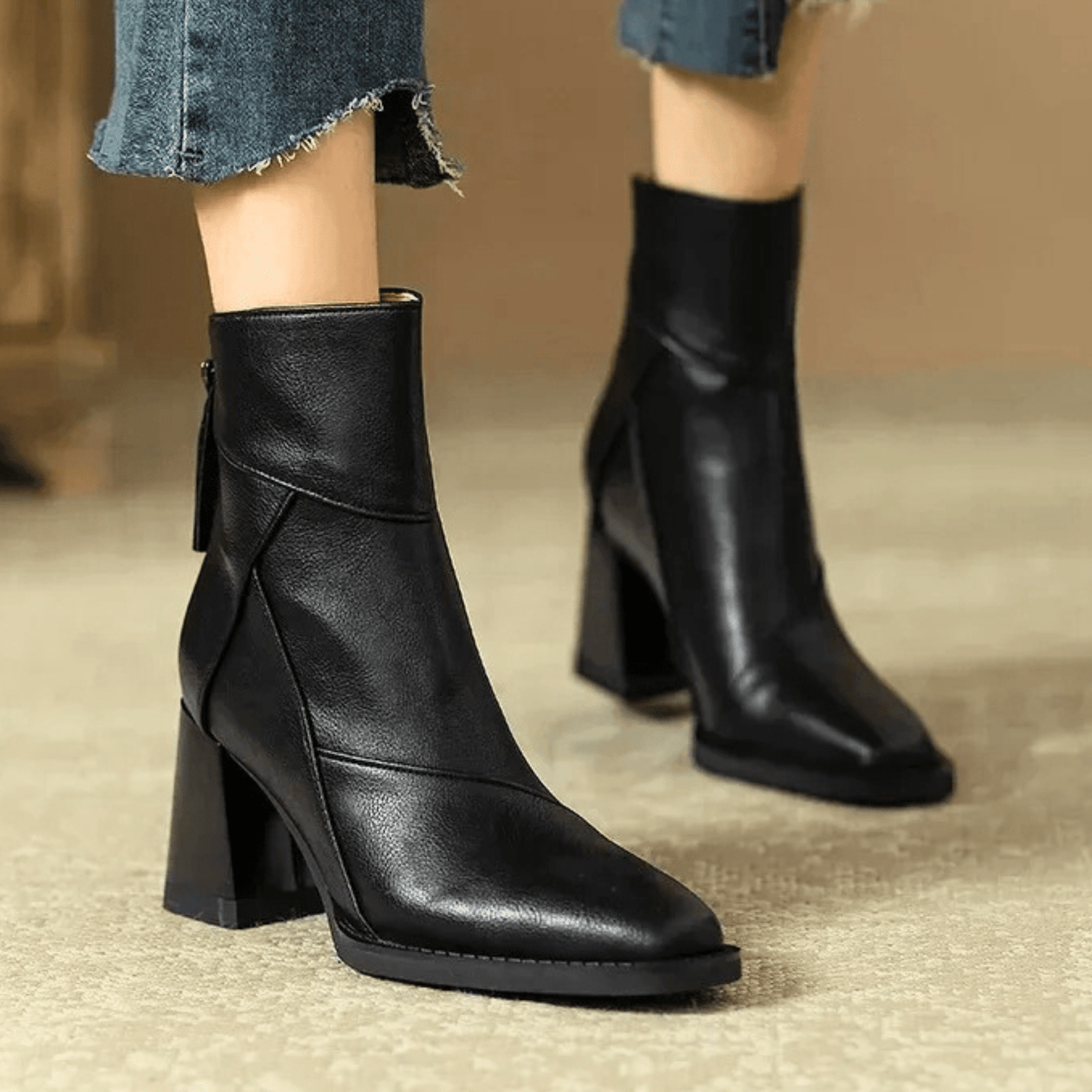 Einav - Botas Retro Con Tacón Grueso al Estilo Británico