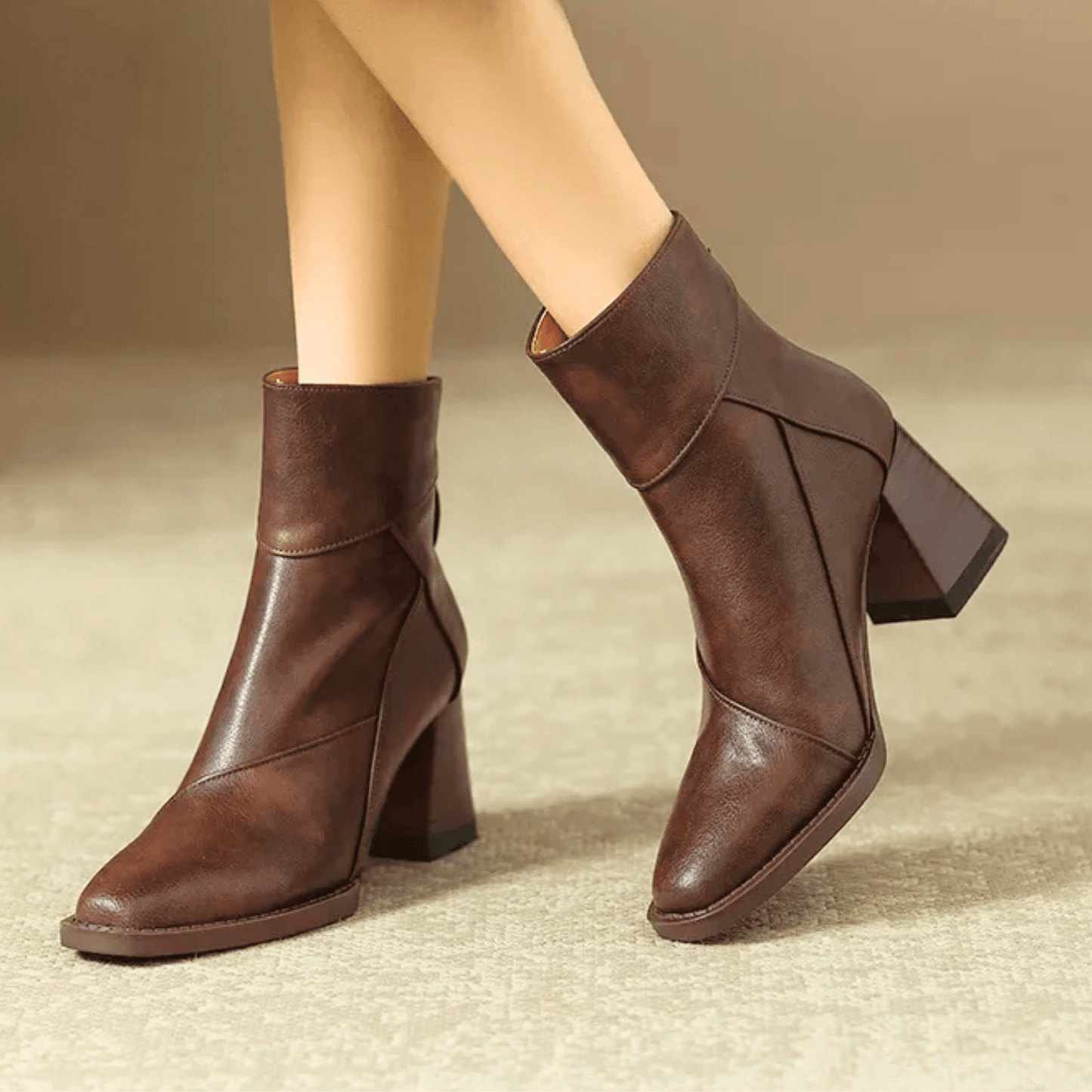 Einav - Botas Retro Con Tacón Grueso al Estilo Británico