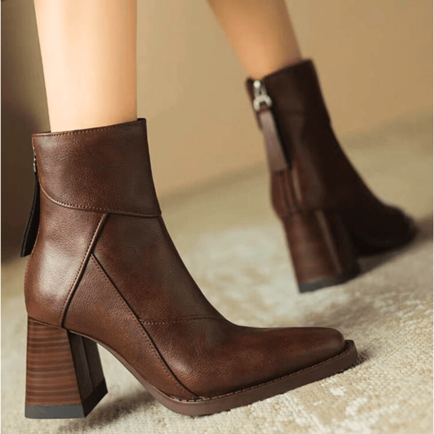 Einav - Botas Retro Con Tacón Grueso al Estilo Británico