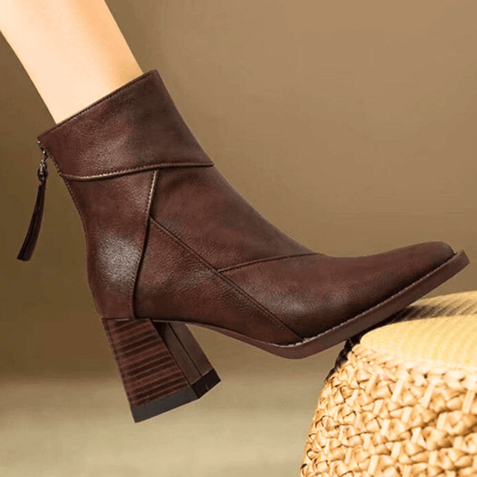 Einav - Botas Retro Con Tacón Grueso al Estilo Británico