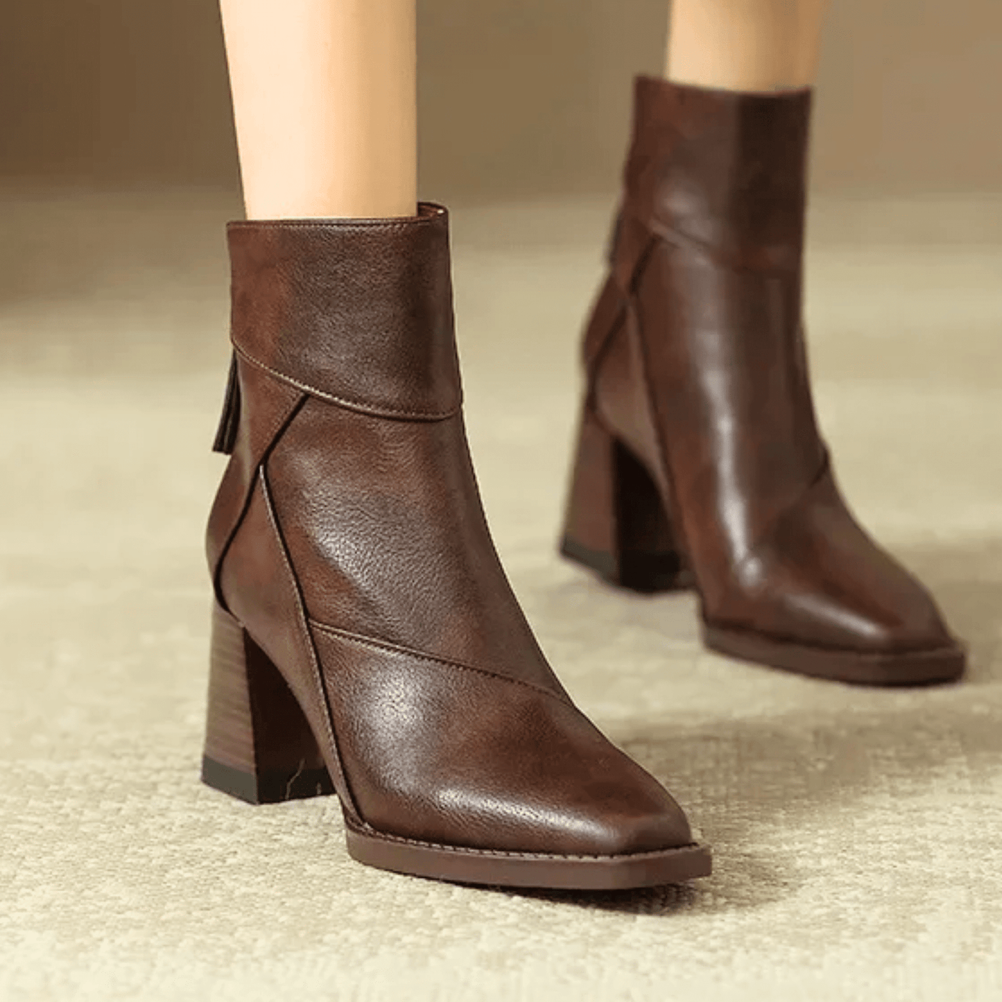 Einav - Botas Retro Con Tacón Grueso al Estilo Británico