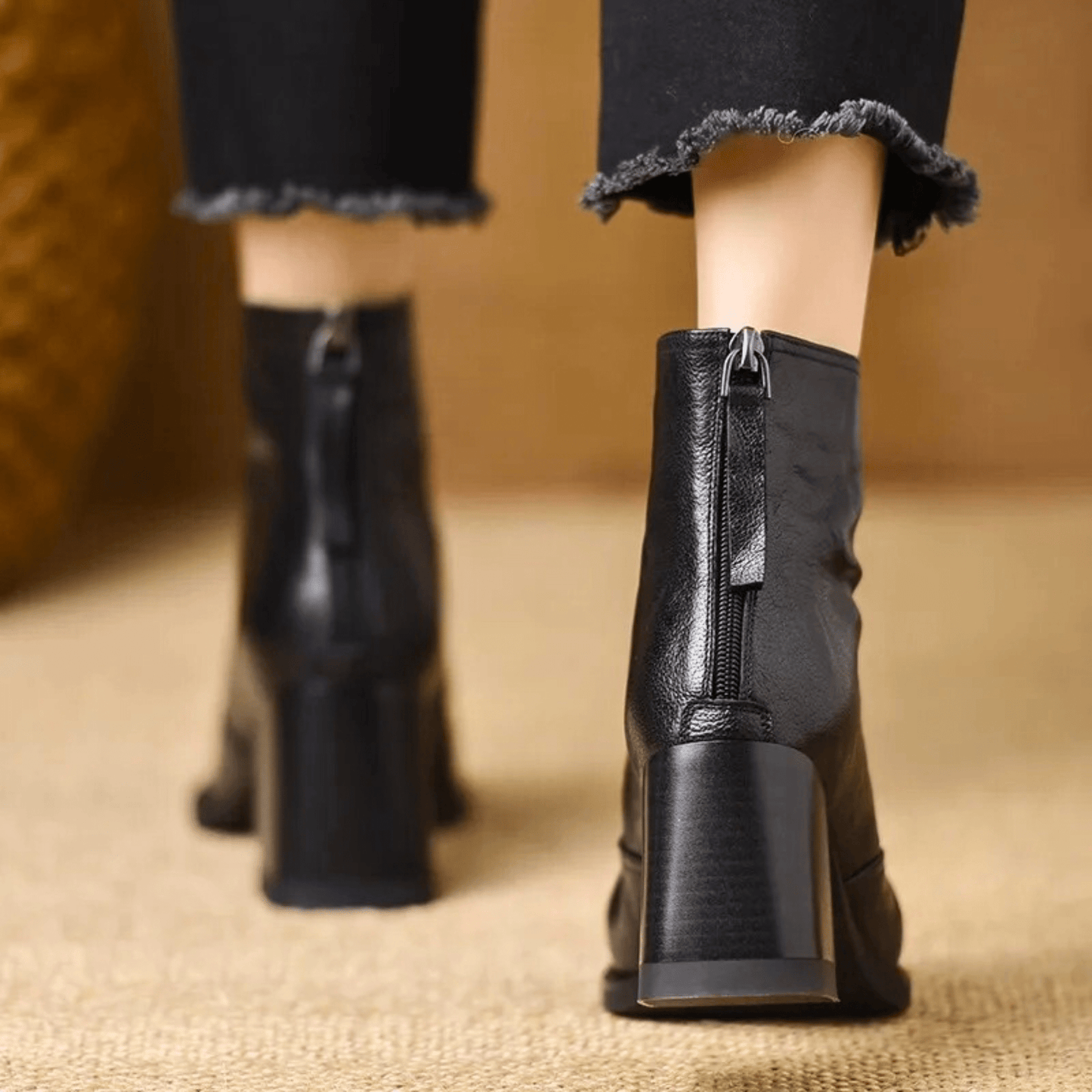 Claudia | Luxury Ankle Boots with Mid-Height Heel