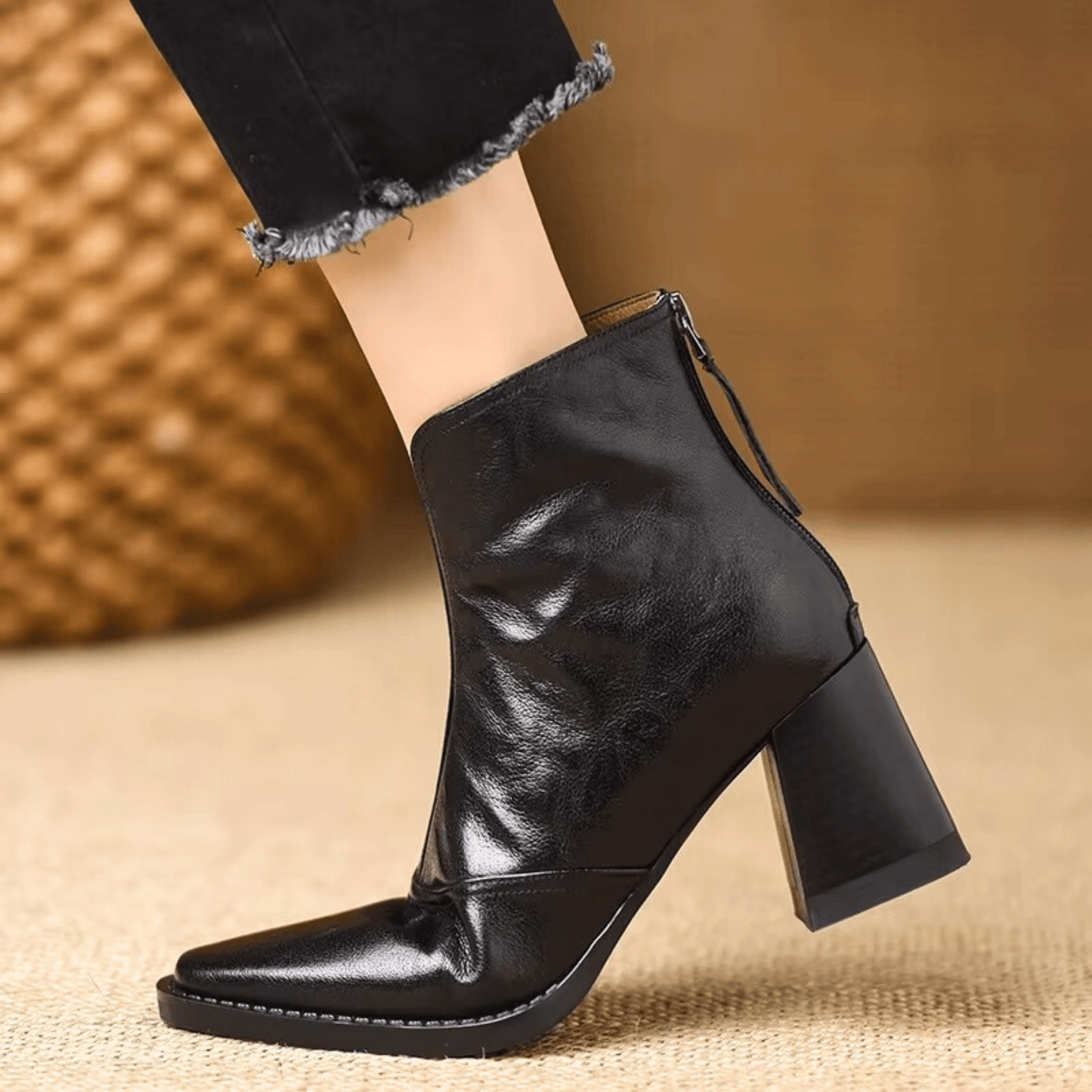 Claudia | Luxury Ankle Boots with Mid-Height Heel