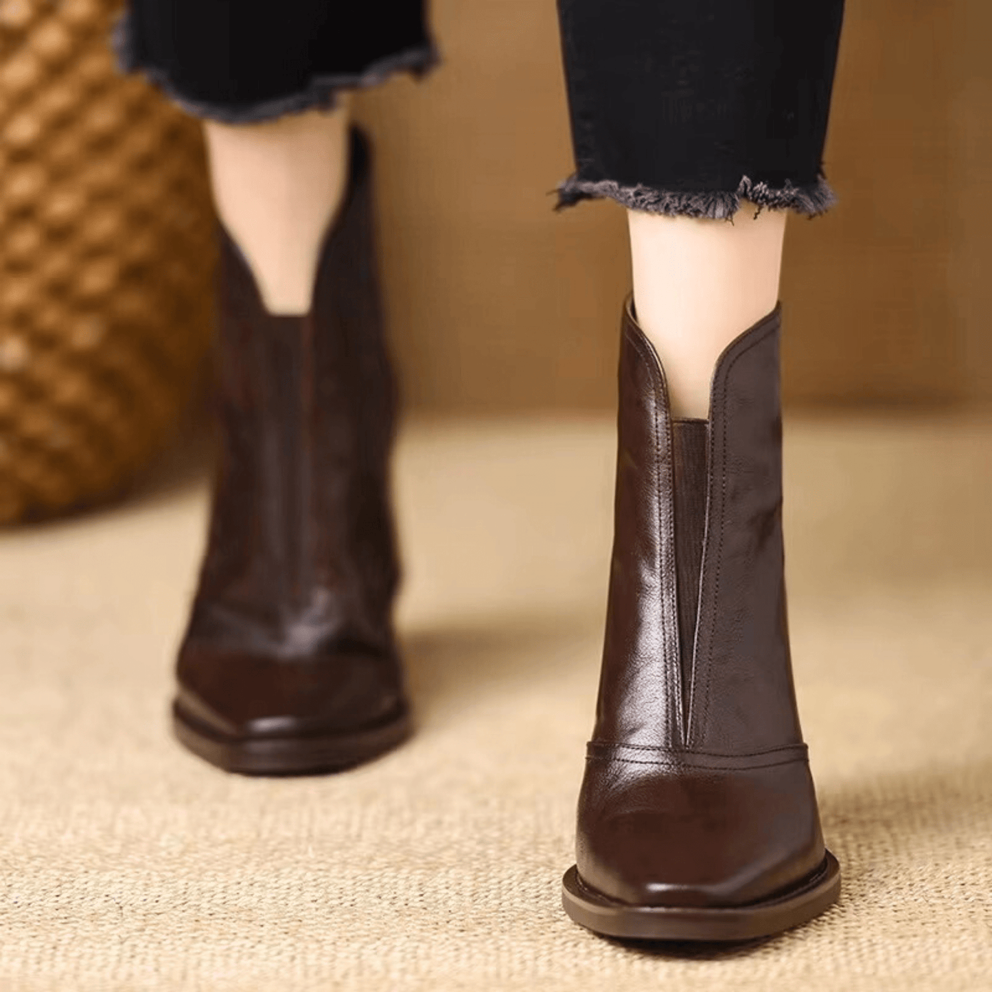 Claudia | Luxury Ankle Boots with Mid-Height Heel