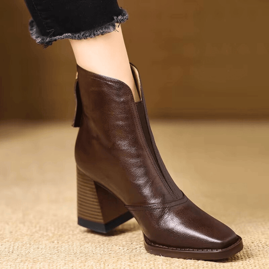 Claudia | Luxury Ankle Boots with Mid-Height Heel