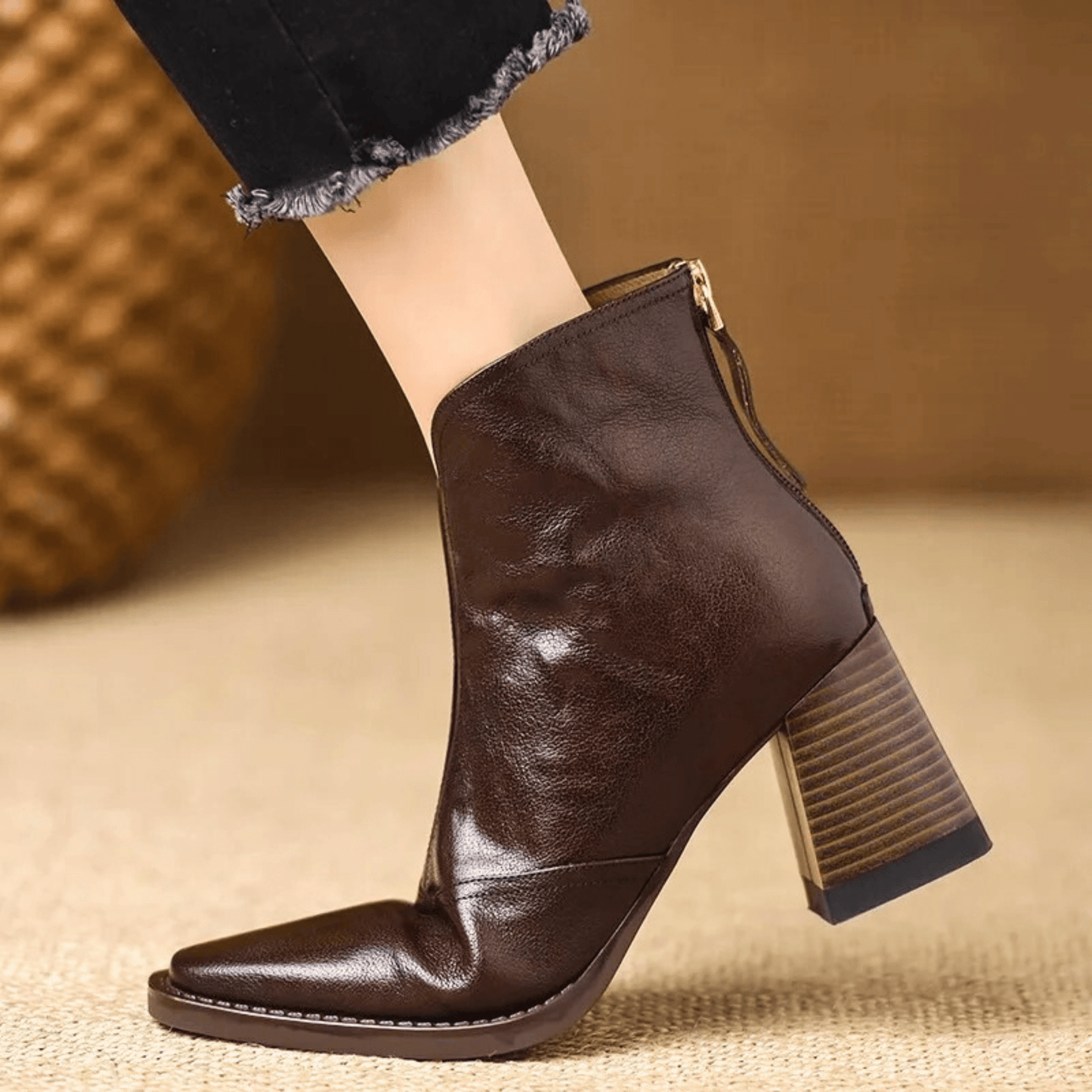 Claudia | Luxury Ankle Boots with Mid-Height Heel