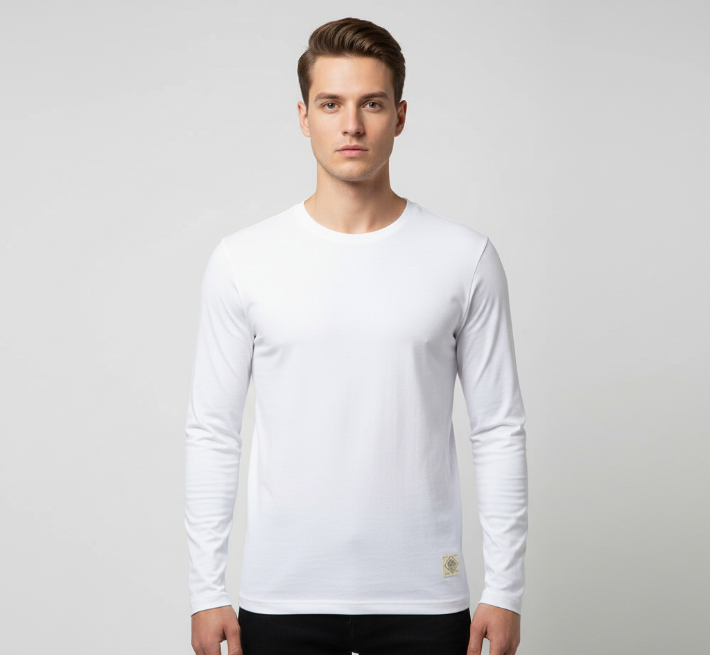 Bellivaro herre langærmet bomulds T-shirt
