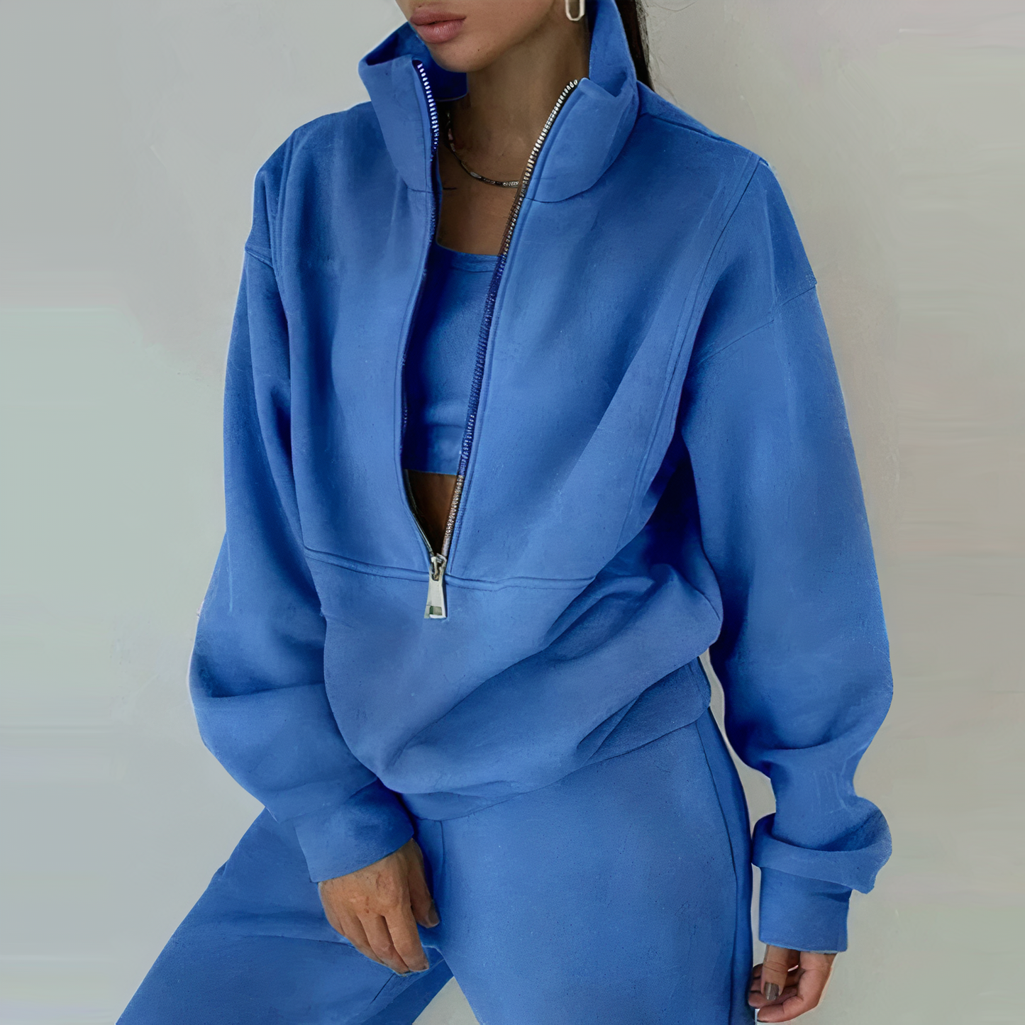 Eva – Survêtement 2 pièces avec half-zip et joggers femme
