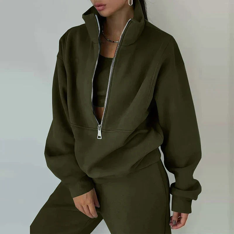 Eva – Survêtement 2 pièces avec half-zip et joggers femme
